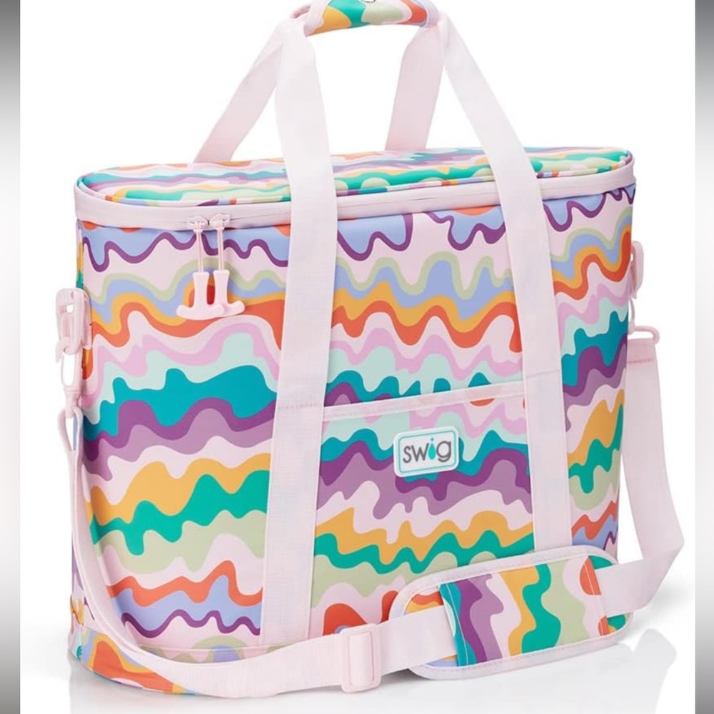 Swig party animal sand art cooli family cooler tote NWT